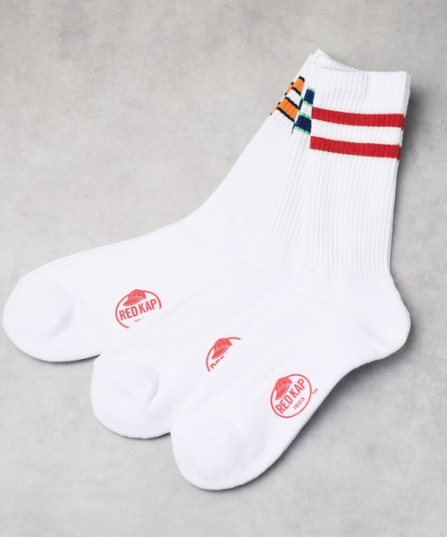 RED KAP(レッドキャップ)の「【RE】【RED KAP(レッドキャップ)】LINE LONG Socks(ソックス/靴下・メンズ・ホワイト×ネイビー/ホワイト×イエロー/ホワイト×レッド・FREE)」の6枚目の写真