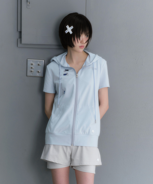 MIUKI(ミユキ)の「Kiel wing Hoodie Zip Up (Light Blue)(Tシャツ/カットソー・レディース・その他・OS)」の1枚目の写真