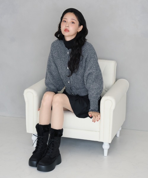 VIVIAN(ヴィヴィアン)の「ふわふわファー厚底レースアップブーツ ZOZOTOWN+オフィシャルサイト限定商品(ブーツ・レディース・ダークブラウン/ベージュ/ブラック・S/M/L/LL)」の7枚目の写真