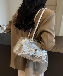 リボンデザイン 2WAYボストンバッグ ダブルポケット