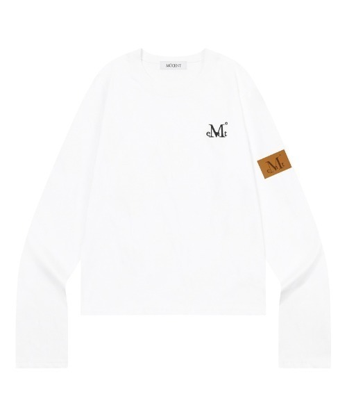 MUCENT(ムセント)の「◇MUCENT◇ブランド直輸入正規品/リアム レザー パッチ 長袖 Tシャツ LIAM LEATHER PATCH LONG SLEEVE T(Tシャツ/カットソー・レディース・ホワイト/ブラック・FREE)」の6枚目の写真