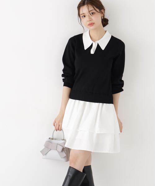 PROPORTION BODY DRESSING(プロポーションボディドレッシング)の「<E>ポロカラーミニワンピース / 1216240906(ワンピース・レディース・グレー系その他/ブラック・FREE)」の1枚目の写真