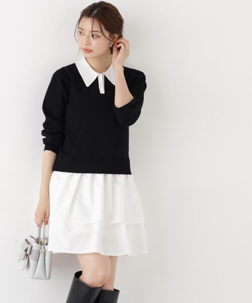 PROPORTION BODY DRESSING(プロポーションボディドレッシング)の「<E>ポロカラーミニワンピース / 1216240906(ワンピース・レディース・グレー系その他/ブラック・FREE)」の5枚目の写真
