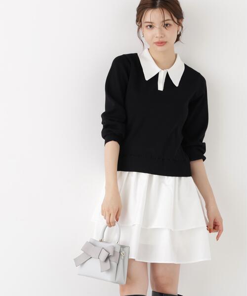 PROPORTION BODY DRESSING(プロポーションボディドレッシング)の「<E>ポロカラーミニワンピース / 1216240906(ワンピース・レディース・グレー系その他/ブラック・FREE)」の6枚目の写真