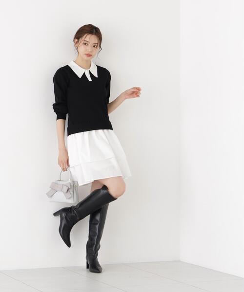 PROPORTION BODY DRESSING(プロポーションボディドレッシング)の「<E>ポロカラーミニワンピース / 1216240906(ワンピース・レディース・グレー系その他/ブラック・FREE)」の7枚目の写真