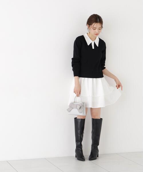PROPORTION BODY DRESSING(プロポーションボディドレッシング)の「<E>ポロカラーミニワンピース / 1216240906(ワンピース・レディース・グレー系その他/ブラック・FREE)」の9枚目の写真