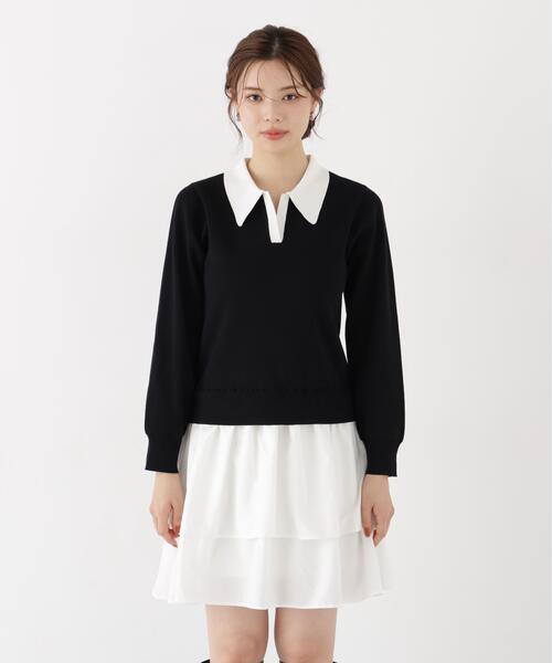 PROPORTION BODY DRESSING(プロポーションボディドレッシング)の「<E>ポロカラーミニワンピース / 1216240906(ワンピース・レディース・グレー系その他/ブラック・FREE)」の11枚目の写真