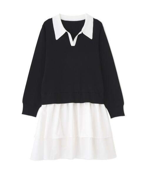 PROPORTION BODY DRESSING(プロポーションボディドレッシング)の「<E>ポロカラーミニワンピース / 1216240906(ワンピース・レディース・グレー系その他/ブラック・FREE)」の18枚目の写真
