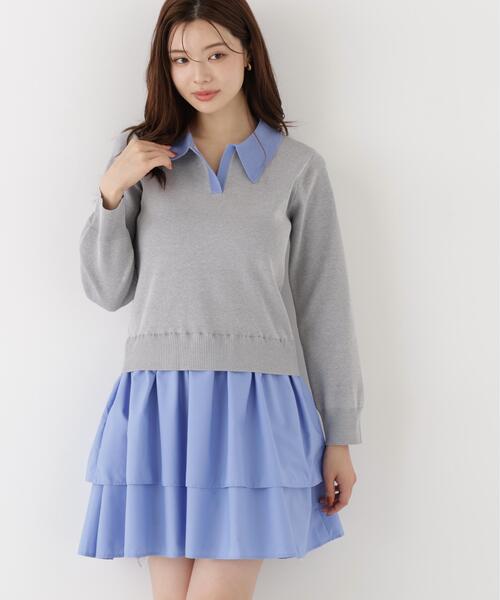 PROPORTION BODY DRESSING(プロポーションボディドレッシング)の「<E>ポロカラーミニワンピース / 1216240906(ワンピース・レディース・グレー系その他/ブラック・FREE)」の21枚目の写真