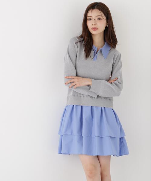 PROPORTION BODY DRESSING(プロポーションボディドレッシング)の「<E>ポロカラーミニワンピース / 1216240906(ワンピース・レディース・グレー系その他/ブラック・FREE)」の22枚目の写真