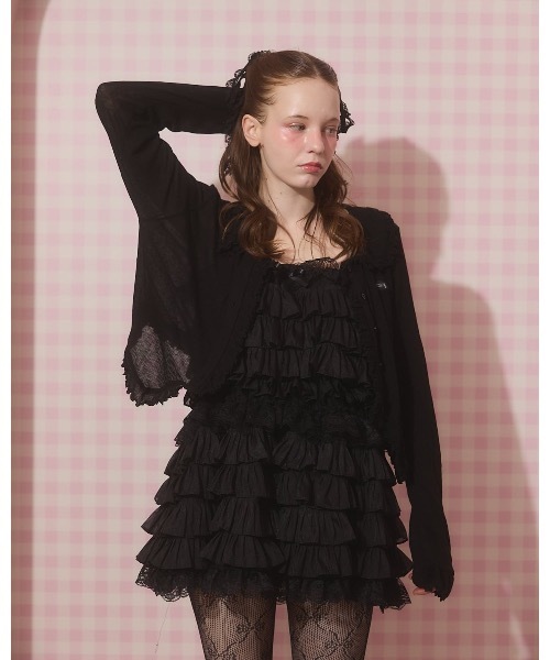 lilLilly(リルリリー)の「フリルミニキャミドレス(ワンピース・レディース・ブラック/ホワイト・FREE)」の8枚目の写真