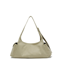 DEINET PEACH COTTON BUCKLE BAG IN BEIGE
