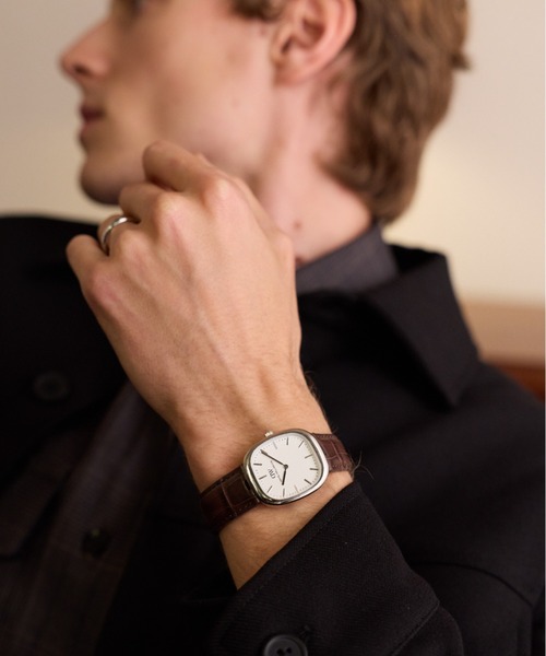 Daniel Wellington（ダニエルウェリントン）の「Marlon Croc Belly 32×36.30MM 本革 メンズ腕時計（アナログ腕時計・メンズ・ピンクゴールド/イエローゴールド/シルバー・ONE SIZE）」の2枚目の写真