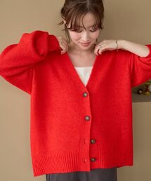 《WEB限定》イージーケア/ウォッシャブルVネックワイドカーディガン