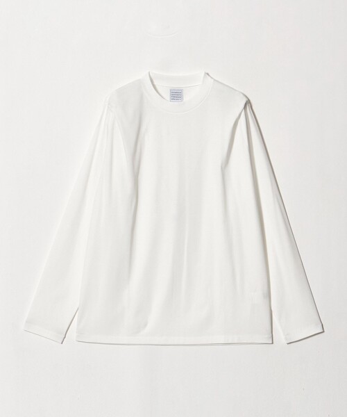 GOOD PEOPLE GOOD STITCHING GOOD PRODUCT(グッドピープルグッドスティッチンググッドプロダクト)の「<GOOD PEOPLE GOOD STITCHING GOOD PRODUCT>タック ショルダー ロングスリーブ Tシャツ(Tシャツ/カットソー・レディース・ホワイト/ブラック・S)」の2枚目の写真