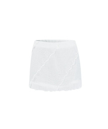 Pom Pom Skirt White