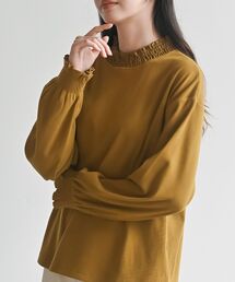 微起毛テレコ衿レースプルオーバー