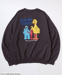 SESAME STREET（セサミストリート）キャラクターカスレバックプリント スウェットトレーナー ユニセックス