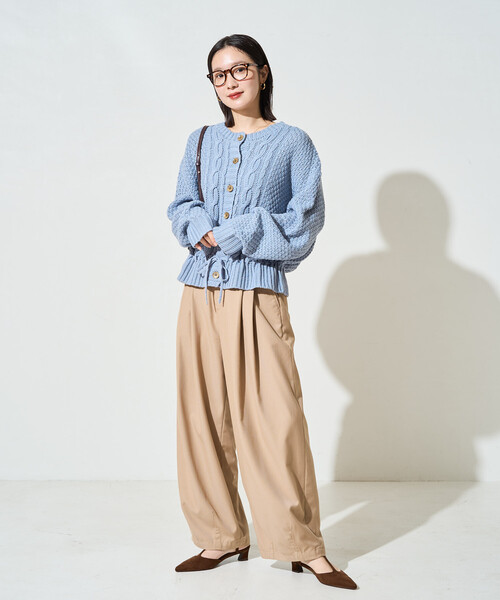 FREAK'S STORE(フリークスストア)の「限定展開 リボン ウエストマーク ケーブルニット カーディガン(ニット/セーター・レディース・サックスブルー/ブラック/ナチュラル・フリ-)」の22枚目の写真