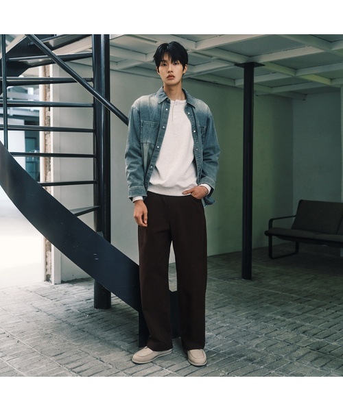 MINDBRIDGE（マインドブリッジ）の「コットン100% カーブドワイド デイリーデニムパンツ - 3カラー（デニムパンツ・メンズ・ブラウン/ブラック/ベージュ・29/30/32/34/36）」の3枚目の写真