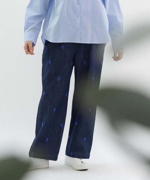 nop de nod（ノップドゥノッド）の「ユーカリ刺繍チノクロス・デニムパンツ（その他パンツ・レディース・ベージュ/ネイビー/インディゴブルー・3）」の21枚目の写真