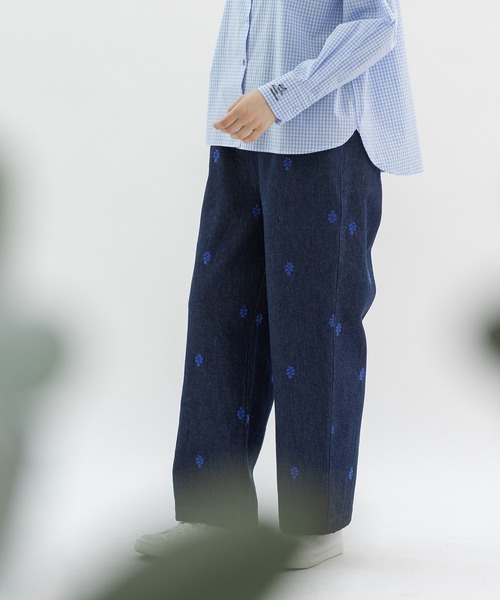 nop de nod（ノップドゥノッド）の「ユーカリ刺繍チノクロス・デニムパンツ（その他パンツ・レディース・ベージュ/ネイビー/インディゴブルー・3）」の22枚目の写真