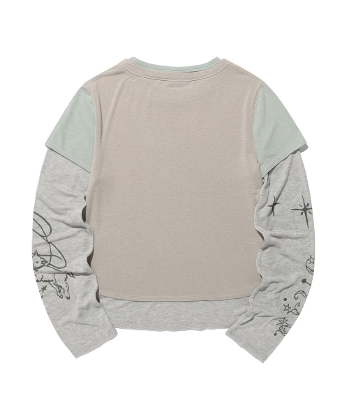 NICE GHOST CLUB(ナイスゴーストクラブ)の「TATTOO LAYERED レイヤード長袖Tシャツ グレー(NG2GFFT554A)(Tシャツ/カットソー・レディース・グレー・SMALL/MEDIUM)」の3枚目の写真
