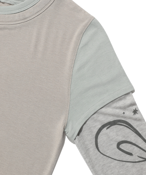 NICE GHOST CLUB(ナイスゴーストクラブ)の「TATTOO LAYERED レイヤード長袖Tシャツ グレー(NG2GFFT554A)(Tシャツ/カットソー・レディース・グレー・SMALL/MEDIUM)」の5枚目の写真
