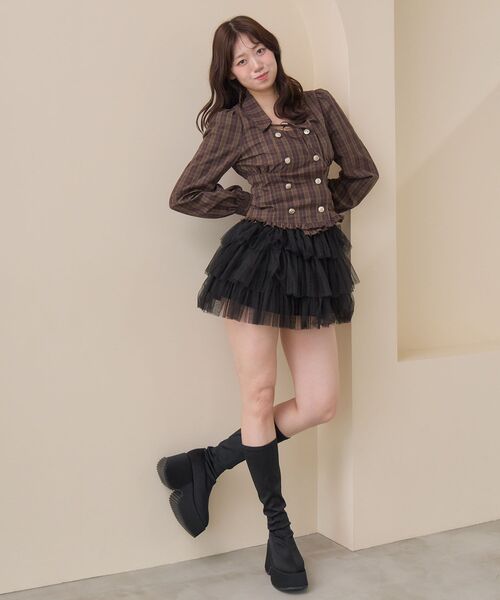MAJESTIC LEGON(マジェスティックレゴン)の「ダブル釦コンパクトブラウス(シャツ/ブラウス・レディース・ベージュ系その他2/グレー/ブラウン系その他2・MEDIUM)」の13枚目の写真