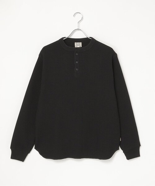 NO NEED(ノーニード)の「ヘンリーネック ヘビーワッフル(Tシャツ/カットソー・メンズ・アイボリー/グレー系その他/ブラウン/ブラック・L/M)」の3枚目の写真