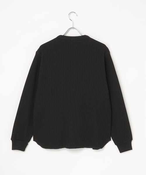 NO NEED(ノーニード)の「ヘンリーネック ヘビーワッフル(Tシャツ/カットソー・メンズ・アイボリー/グレー系その他/ブラウン/ブラック・L/M)」の6枚目の写真