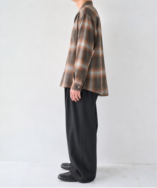 STUDIOUS(ステュディオス)の「【STUDIOUS】Fine Wool Smooth Check Shirts(シャツ/ブラウス・メンズ・ブラウン/ブラック/ベージュ・2/3/1)」の4枚目の写真