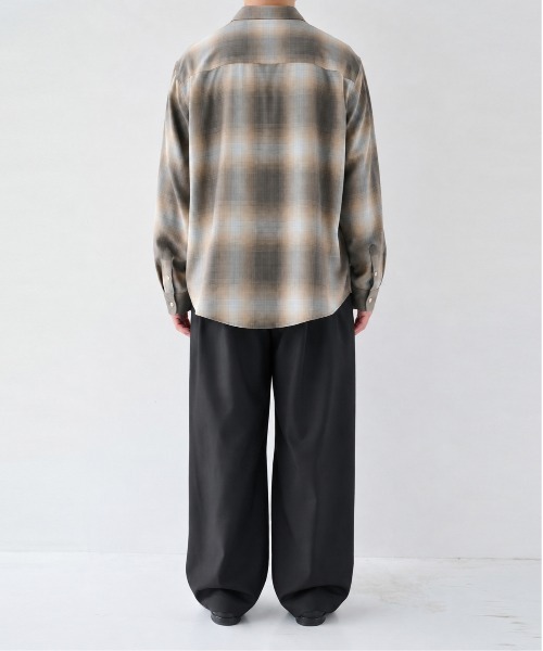STUDIOUS(ステュディオス)の「【STUDIOUS】Fine Wool Smooth Check Shirts(シャツ/ブラウス・メンズ・ブラウン/ブラック/ベージュ・2/3/1)」の11枚目の写真