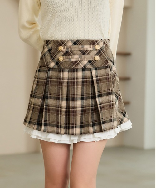 one after another NICE CLAUP(ワンアフターアナザーナイスクラップ)の「【SMサイズ展開】ナポレオンプリーツミニスカート(スカート・レディース・ベージュ系その他/チャコールグレー/ブラウン/ブラック系その他・SMALL/MEDIUM)」の4枚目の写真
