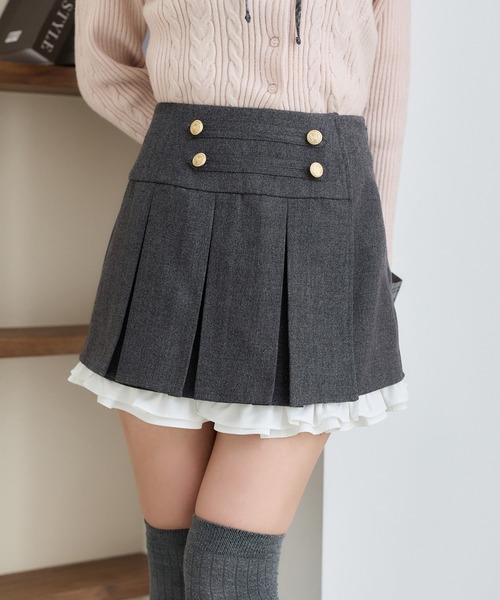 one after another NICE CLAUP(ワンアフターアナザーナイスクラップ)の「【SMサイズ展開】ナポレオンプリーツミニスカート(スカート・レディース・ベージュ系その他/チャコールグレー/ブラウン/ブラック系その他・SMALL/MEDIUM)」の2枚目の写真