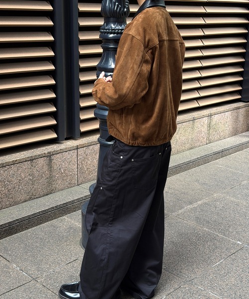 kutir(クティール)の「CONTRAST COLLAR LEATHER SUEDE JACKET/コントラスト カラー 合成皮革 スエードライク ジャケット(ブルゾン・メンズ・ブラック/ブラウン/キャメル・SMALL/MEDIUM/LARGE)」の12枚目の写真