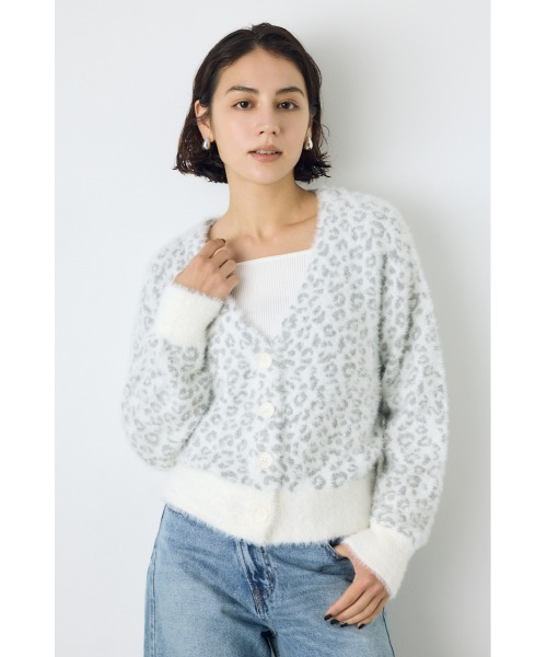AZUL by moussy(アズールバイマウジー)の「柄アソートニットカーディガン 秋服 冬服 アニマル柄 レオパード柄 ヒョウ柄 牛柄 カウ柄(カーディガン/ボレロ・レディース・ホワイト系その他/ブラック系その他/グレー系その他/ブラウン系その他・FREE)」の5枚目の写真