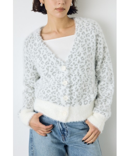 AZUL by moussy(アズールバイマウジー)の「柄アソートニットカーディガン 秋服 冬服 アニマル柄 レオパード柄 ヒョウ柄 牛柄 カウ柄(カーディガン/ボレロ・レディース・ホワイト系その他/ブラック系その他/グレー系その他/ブラウン系その他・FREE)」の6枚目の写真