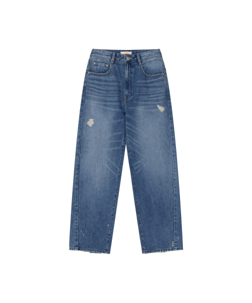 VANONE ATELIER(バノンアトリエ)の「P3333 ダメージワイドデニム(デニムパンツ・レディース・ブルー・SMALL/MEDIUM/LARGE)」の2枚目の写真