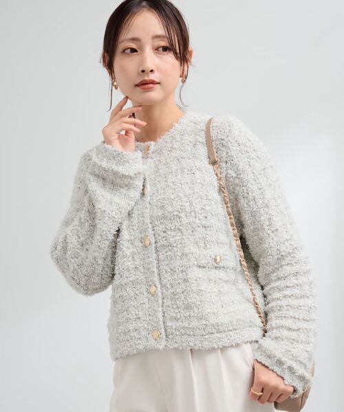COHINA(コヒナ)の「ミックスツイードゴールドボタンカーディガン 【低身長・小柄女性】(カーディガン/ボレロ・レディース・グレー/ブラック/オフホワイト・ONE SIZE)」の16枚目の写真