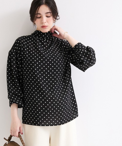 le cercle ADAM ET ROPE'(ルセルクルアダムエロペ)の「ドットブラウス(シャツ/ブラウス・レディース・ブラウン/ブラック系その他・FREE)」の1枚目の写真