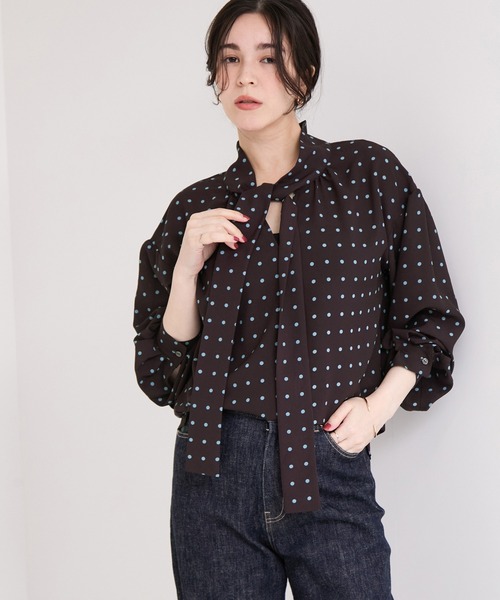 le cercle ADAM ET ROPE'(ルセルクルアダムエロペ)の「ドットブラウス(シャツ/ブラウス・レディース・ブラウン/ブラック系その他・FREE)」の2枚目の写真