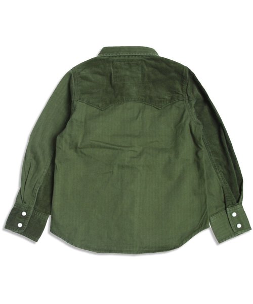 F.O.KIDS（エフオーキッズ）の「エイジングリメイクシャツ（シャツ/ブラウス・キッズ・キャメル/カーキ・100/120/110/130/95/90/140/80）」の7枚目の写真