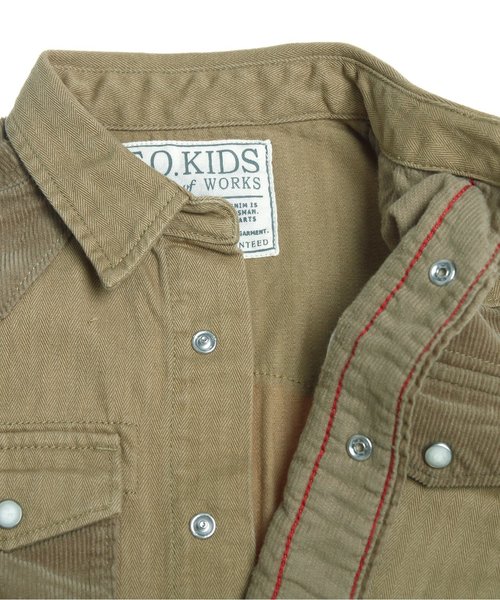 F.O.KIDS（エフオーキッズ）の「エイジングリメイクシャツ（シャツ/ブラウス・キッズ・キャメル/カーキ・100/120/110/130/95/90/140/80）」の8枚目の写真