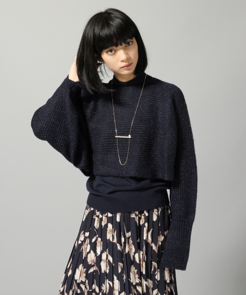 HARE（ハレ）の「２ピースマルチWAYニットプルオーバー(HARE)（ニット/セーター・レディース・オフホワイト/ブラウン/ネイビー・FREE）」の3枚目の写真