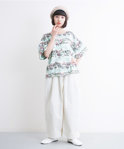 MERLOT（メルロー）の「街の弾き語り柄フレアスリーブトップス9046（シャツ/ブラウス・レディース・イエロー/グリーン・FREE）」の7枚目の写真