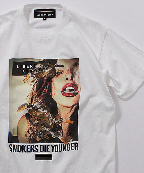 LIBERTY CITY（リバティシティ）の「【LIBERTY CITY/リバティーシティ】[SMOKING DIE YOUNGER] Tシャツ（Tシャツ/カットソー・メンズ・ホワイト/グレー・1/2/3）」の12枚目の写真
