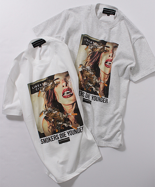 LIBERTY CITY（リバティシティ）の「【LIBERTY CITY/リバティーシティ】[SMOKING DIE YOUNGER] Tシャツ（Tシャツ/カットソー・メンズ・ホワイト/グレー・1/2/3）」の18枚目の写真