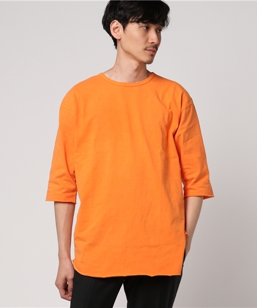 WEGO(ウィゴー)の「WEGO/ピグメント5分袖ラウンドカットソー(Tシャツ/カットソー・メンズ・オレンジ/スミクロ/ロイヤルブルー/レッド・LARGE/MEDIUM)」の11枚目の写真