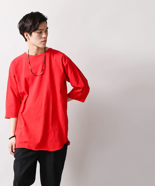 WEGO(ウィゴー)の「WEGO/ピグメント5分袖ラウンドカットソー(Tシャツ/カットソー・メンズ・オレンジ/スミクロ/ロイヤルブルー/レッド・LARGE/MEDIUM)」の19枚目の写真